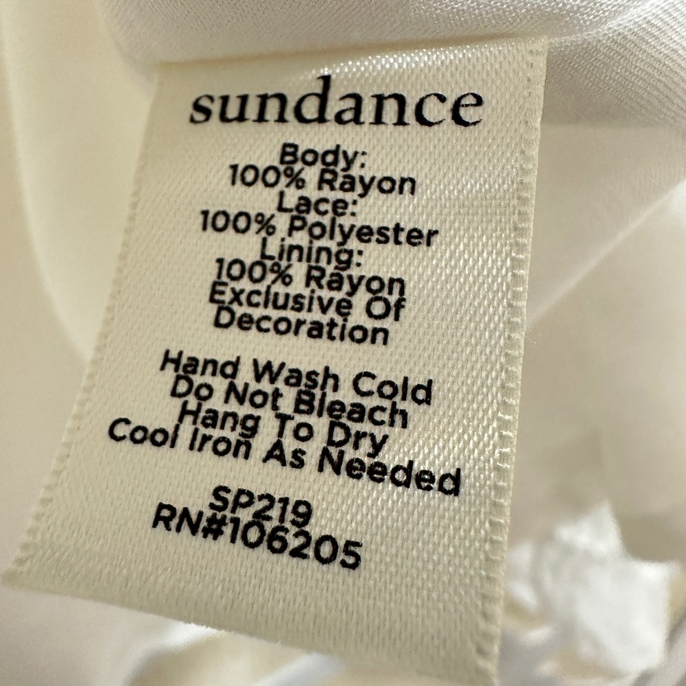 Sundance Blouse Womens Large White‎ Swiss Dot Lace Crochet Boho Peasant Top - Picture 7 of 8